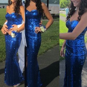 Prom/Formal blue sequin dress